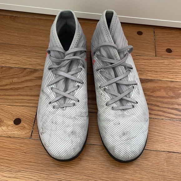 Adidas Nemeziz 19.3 TF Jr Turf Soccer Shoe Grey EF8303 Youth 5 - Picture 2 of 7